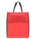 aerial view a red 186 rome - non - woven tote bag with 210d pocket - metallic imprint, image 1 of 2