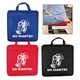 a group of nonwoven custom promotional stadium seat cushion - black, red or blue