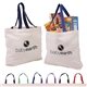 a group of cotton canvas tote bag with color accents