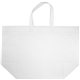 aerial view a white non woven polypropylene grocery shopper, image 1 of 2