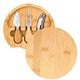 aerial view a bamboo gouda mini bamboo cheese board knife set, image 1 of 2