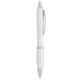 aerial view a silver (black ink) the nash comfort grip ballpoint click pen, image 1 of 3