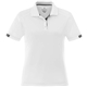 aerial view a white/steel grey (125) womens kiso short sleeve performance polo, image 1 of 5
