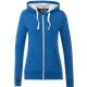 aerial view a baltic blue heather (436) womens sandylake roots73 french terry full zip hoodie, image 1 of 3