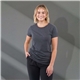 aerial view a heather dark charcoal (988) womens bodie crew neck short sleeve tee, image 1 of 7