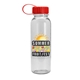 a red lid & clear bottle the outdoorsman - 24 oz tritan(tm) bottle with tethered lid and digital imprint