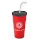a smoke lid & red cup 24 oz stadium tumbler cup with flex straw and lid