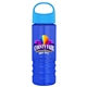 a cyan lid & transparent blue bottle salute - 24 oz bottle with oval crest lid - digital