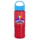 a cyan lid & transparent red bottle salute - 24 oz bottle with oval crest lid - digital