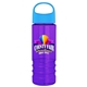 a cyan lid & transparent violet bottle salute - 24 oz bottle with oval crest lid - digital