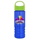 a lime green lid & transparent blue bottle salute - 24 oz bottle with oval crest lid - digital