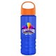 a orange lid & transparent blue bottle salute - 24 oz bottle with oval crest lid - digital