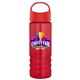 a red lid & transparent red bottle salute - 24 oz bottle with oval crest lid - digital