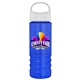 a white lid & transparent blue bottle salute - 24 oz bottle with oval crest lid - digital