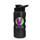 a black lid & metallic black bottle mini peak - 22 oz tritan(tm) metalike bottle with drink thru lid and digital imprint