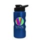 a black lid & metallic blue bottle mini peak - 22 oz tritan(tm) metalike bottle with drink thru lid and digital imprint