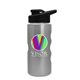a black lid & silver bottle mini peak - 22 oz tritan(tm) metalike bottle with drink thru lid and digital imprint