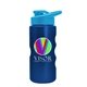 a cyan lid & metallic blue bottle mini peak - 22 oz tritan(tm) metalike bottle with drink thru lid and digital imprint