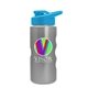 a cyan lid & silver bottle mini peak - 22 oz tritan(tm) metalike bottle with drink thru lid and digital imprint