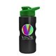 a green lid & metallic black bottle mini peak - 22 oz tritan(tm) metalike bottle with drink thru lid and digital imprint