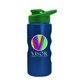 a green lid & metallic blue bottle mini peak - 22 oz tritan(tm) metalike bottle with drink thru lid and digital imprint