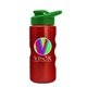 a green lid & metallic red bottle mini peak - 22 oz tritan(tm) metalike bottle with drink thru lid and digital imprint