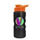 a orange lid & metallic black bottle mini peak - 22 oz tritan(tm) metalike bottle with drink thru lid and digital imprint