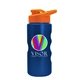 a orange lid & metallic blue bottle mini peak - 22 oz tritan(tm) metalike bottle with drink thru lid and digital imprint