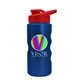 a red lid & metallic blue bottle mini peak - 22 oz tritan(tm) metalike bottle with drink thru lid and digital imprint
