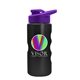 a violet lid & metallic black bottle mini peak - 22 oz tritan(tm) metalike bottle with drink thru lid and digital imprint