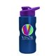 a violet lid & metallic blue bottle mini peak - 22 oz tritan(tm) metalike bottle with drink thru lid and digital imprint