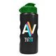 a green lid & metallic black bottle mini peak - 22 oz tritan(tm) metalike bottle with flip lid and digital imprint