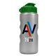a green lid & silver bottle mini peak - 22 oz tritan(tm) metalike bottle with flip lid and digital imprint