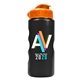 a orange lid & metallic black bottle mini peak - 22 oz tritan(tm) metalike bottle with flip lid and digital imprint