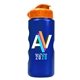 a orange lid & metallic blue bottle mini peak - 22 oz tritan(tm) metalike bottle with flip lid and digital imprint