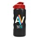 a red lid & metallic black bottle mini peak - 22 oz tritan(tm) metalike bottle with flip lid and digital imprint