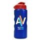 a red lid & metallic blue bottle mini peak - 22 oz tritan(tm) metalike bottle with flip lid and digital imprint