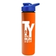 a royal blue lid & orange bottle slim double - wall insulated bottle with drink - thru lid - 16 oz