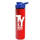 a royal blue lid & red bottle slim double - wall insulated bottle with drink - thru lid - 16 oz