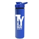 a royal blue lid & royal blue bottle slim double - wall insulated bottle with drink - thru lid - 16 oz