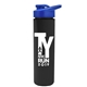 a royal blue lid & black bottle slim double - wall insulated bottle with drink - thru lid - 16 oz