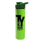 a green lid & lime green bottle slim double - wall insulated bottle with drink - thru lid - 16 oz