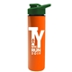 a green lid & orange bottle slim double - wall insulated bottle with drink - thru lid - 16 oz
