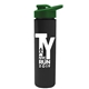 a green lid & black bottle slim double - wall insulated bottle with drink - thru lid - 16 oz
