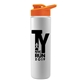 a orange lid & white bottle slim double - wall insulated bottle with drink - thru lid - 16 oz