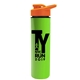 a orange lid & lime green bottle slim double - wall insulated bottle with drink - thru lid - 16 oz