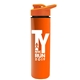 a orange lid & orange bottle slim double - wall insulated bottle with drink - thru lid - 16 oz