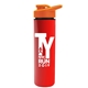 a orange lid & red bottle slim double - wall insulated bottle with drink - thru lid - 16 oz
