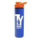 a orange lid & royal blue bottle slim double - wall insulated bottle with drink - thru lid - 16 oz