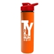 a red lid & orange bottle slim double - wall insulated bottle with drink - thru lid - 16 oz